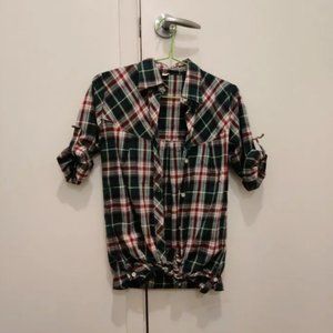 Green Plaid Long Shirt